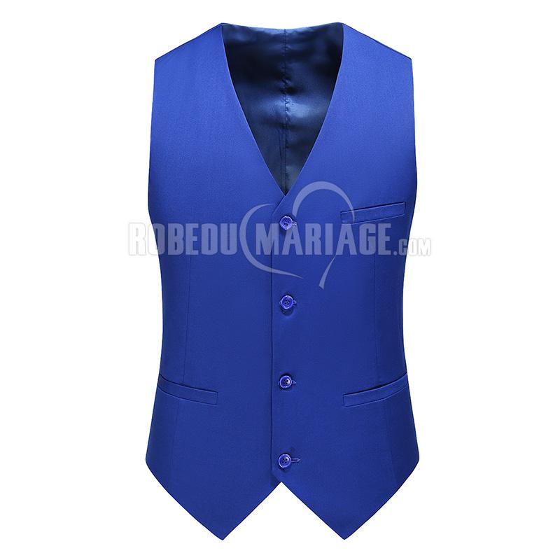 GRANDE TAILLE Gilet homme en bleu roi avec 4 boutons pour Mariés Garçons  d'honneur [#ROBE2015171] | Robedumariage.com